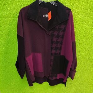 Elegant Women's Purple and Black Blazer